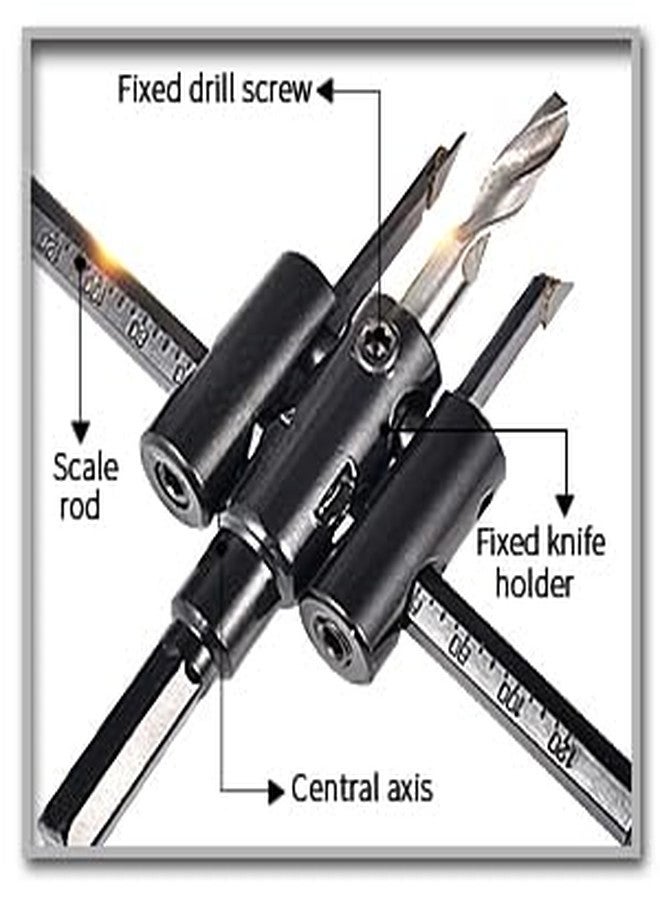 Veltrix - Adjustable Alloy Steel Circle Hole Saw Drill Bit Cutter Kit | Precision Tool for Metal, Wood, and DIY Projects | Durable Hole Saw with Accessories for Accurate Cutting (30mm-120mm) - Image 3